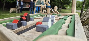 Ein Blick auf die neue Outdoor-Kugelbahn Ein Blick auf die neue Outdoor-Kugelbahn