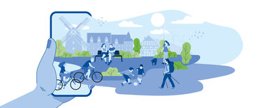 Kalletal App - zeigt Handy mit Alltagsleben