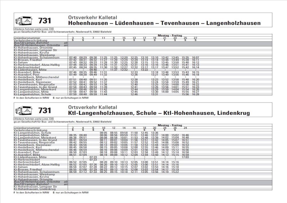731 Hoehenhausen - Lüdenhausen - Tevenhausen - Langenholzhausen
